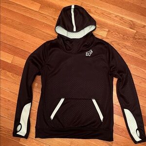 Fox Racing Black & Mint Green Hooded Sweatshirt Size Large